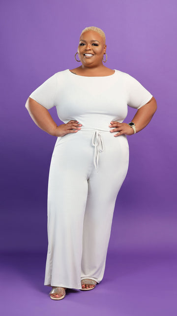 LuxE9 Cozy Girl Jumpsuit Bone